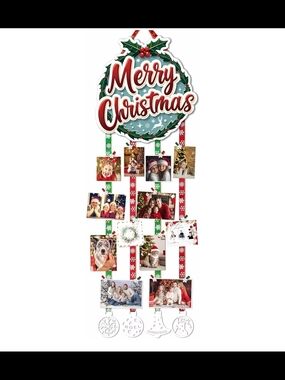 Merry Christmas Photo & Card Hanging DISPLAY